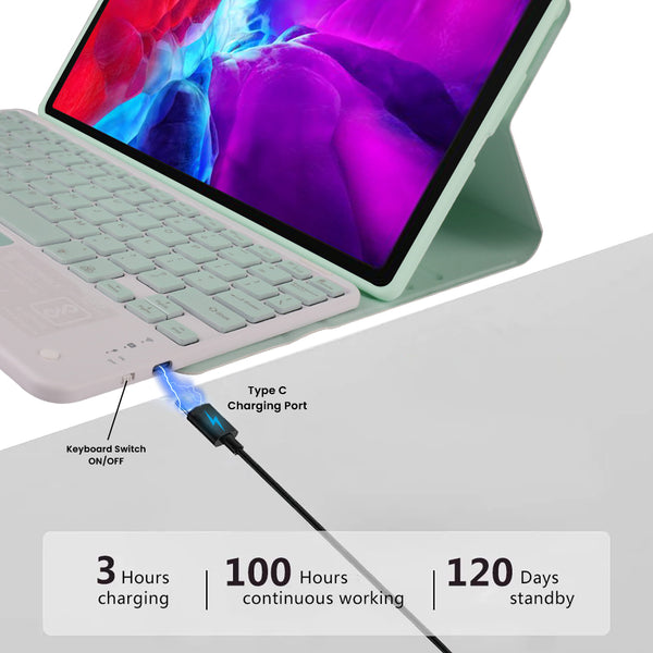 LX103T Keyboard Case Cover for Lenovo Tab M10 FHD Plus 2nd Gen/ K10 10.3 - 19