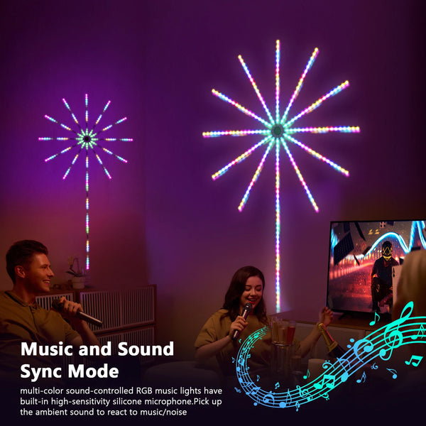 TECPHILE Firework LED Strip Light, App & Remote Control, Music Sync - 10