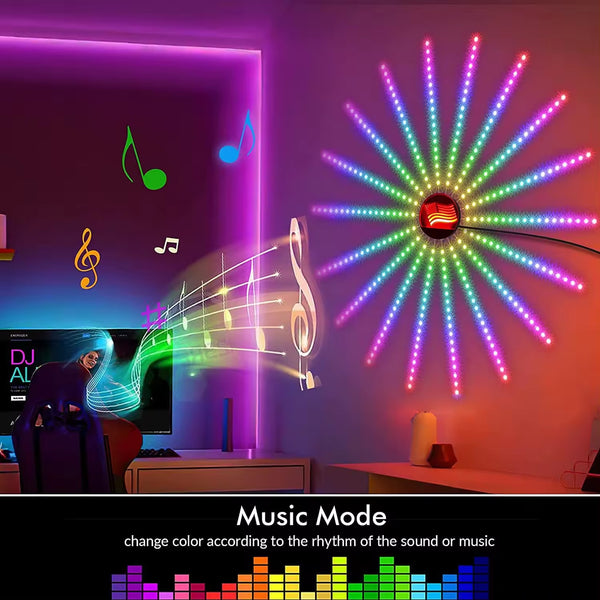 TECPHILE Firework LED Strip Light, App & Remote Control, Music Sync - 2
