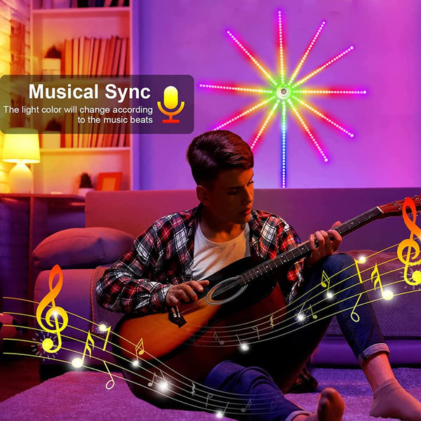 TECPHILE Firework LED Strip Light, App & Remote Control, Music Sync - 6