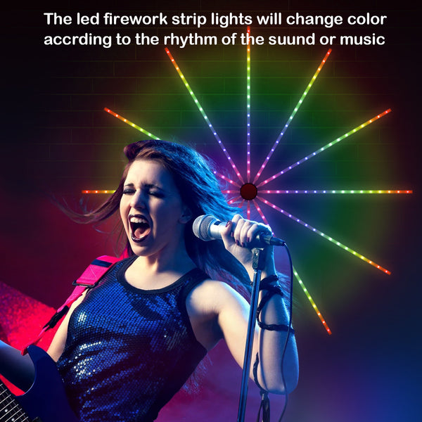 TECPHILE Firework LED Strip Light, App & Remote Control, Music Sync - 7