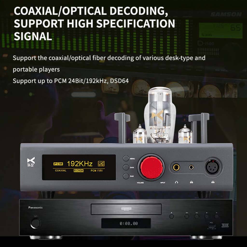 xDuoo TA 32 Amplifier Grey COAXIAL/OPTICAL DECODING, SUPPORT HIGH SPECIFICATION SIGNAL