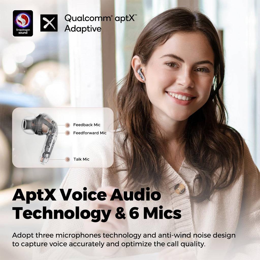 SoundPEATS Air4 Pro earbuds black 6 mics