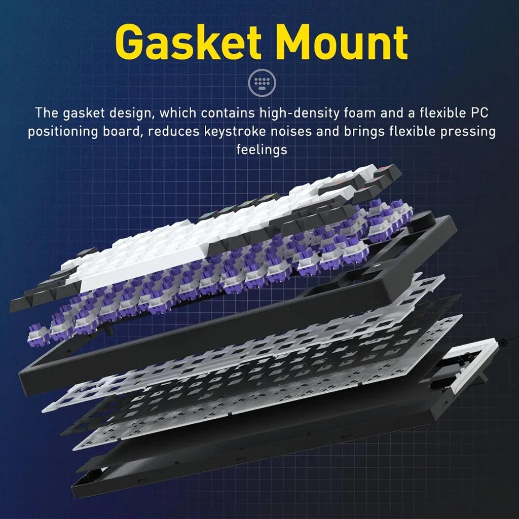 DAREU EK75 Rainbow Wired Gaming Keyboard Gasket Mount