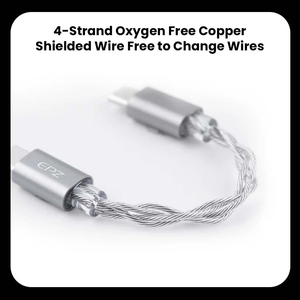 4-strand oxygen-free copper shielded cable for EPZ TP35 PRO, designed for high-fidelity signal transmission and easy replacement.