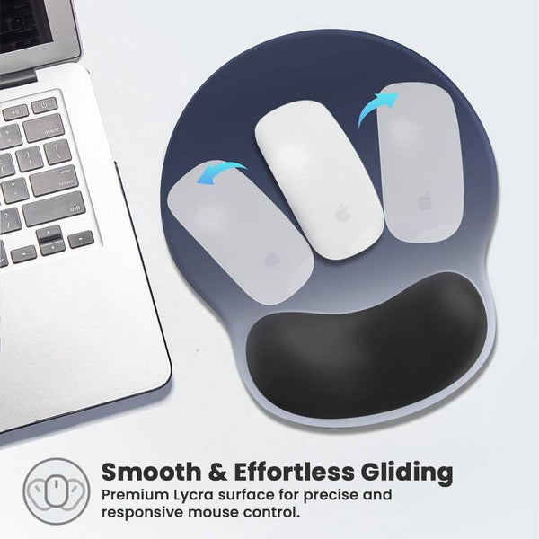 Silicone Gel Mouse Pad with Wrist Rest, Non-Slip Base - 5