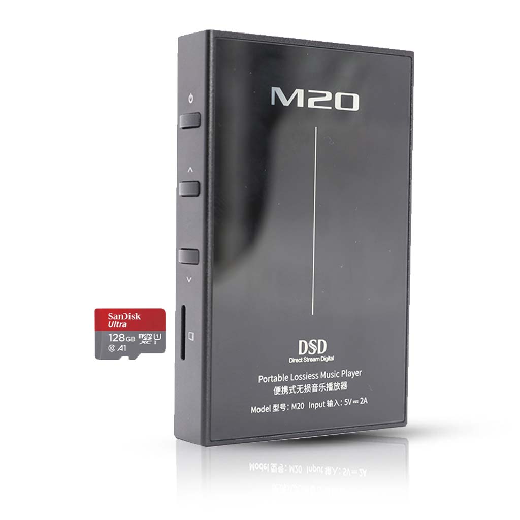 F.Audio M20 Digital Music Player with a 128 GB Sandisk Memory Card
