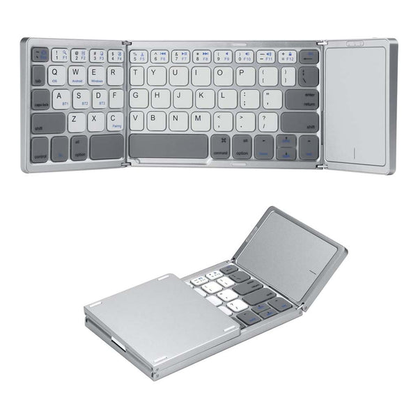 B089T Tri Fold Foldable Bluetooth Keyboard with Touchpad - 11
