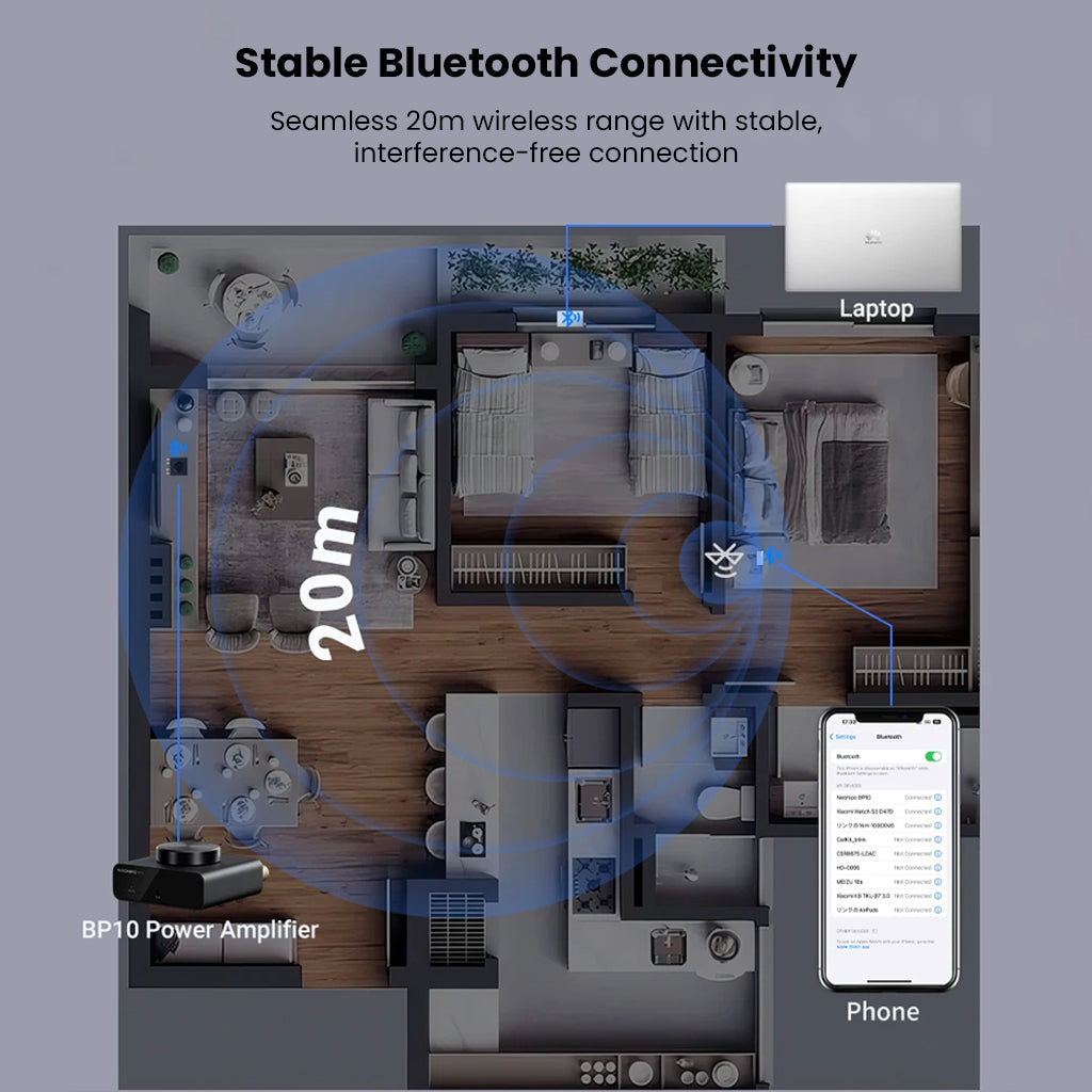 NEOHIPO BP10 Bluetooth connectivity diagram