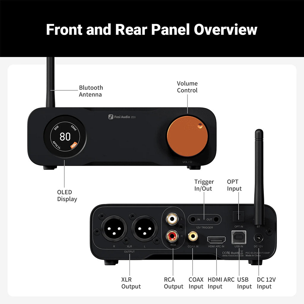 Fosi Audio ZD3 Fully Balanced Desktop DAC with Preamp Functionality