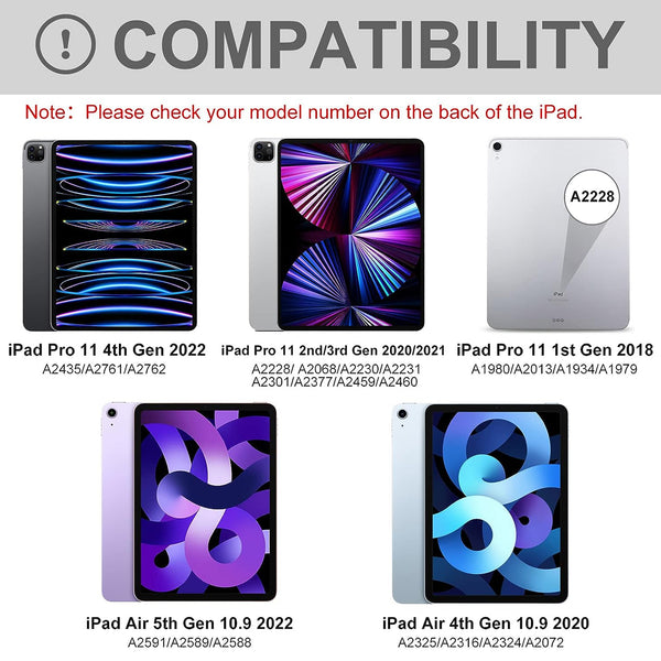 HD11T iPad Pro 11"/ Air 10.9” Keyboard Case 360° Rotating & Transparent - 2