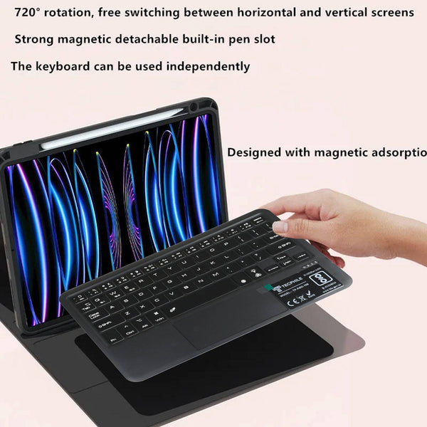 HD209T iPad 10th Gen Keyboard Case 360° Rotating & Transparent - 5