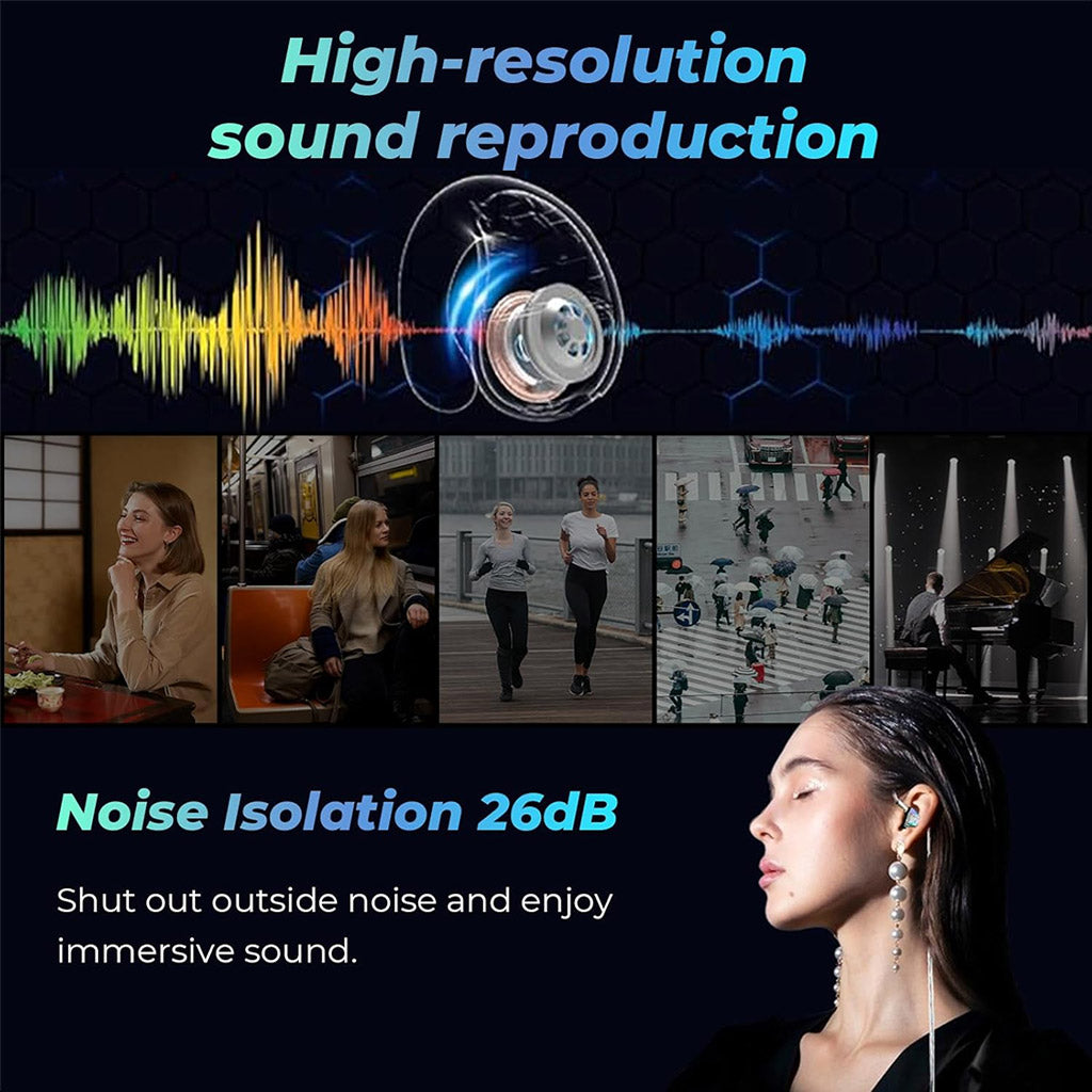 JUZEAR x Z Reviews Defiant 1DD+3BA Hybrid IEMs deliver high-resolution sound reproduction and 26dB noise isolation for immersive audio experiences.