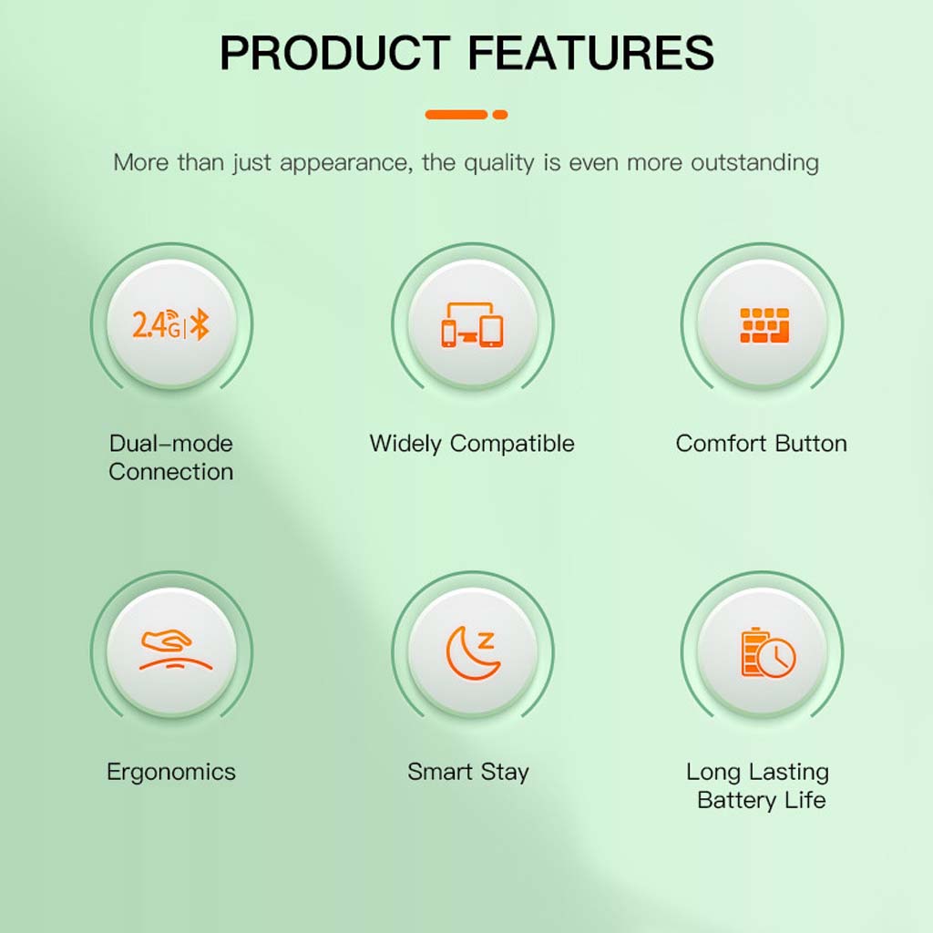 KB2858 Green Wireless Combo features dual-mode connection, ergonomic design, and long battery life for efficient multitasking.