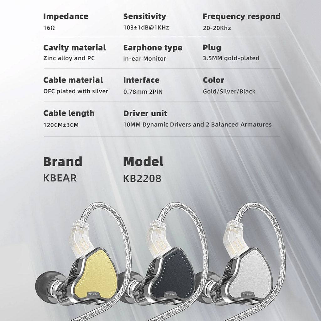 KBEAR - PECKER Triple Driver (1DD+2BA) In-Ear Monitor