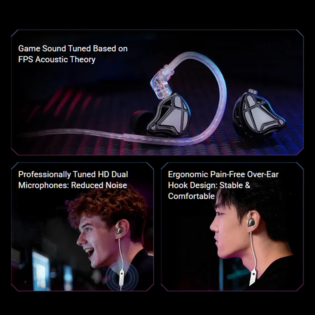 KZ - Axas Gaming IEM with DSP Sound Card & Dual Microphones
