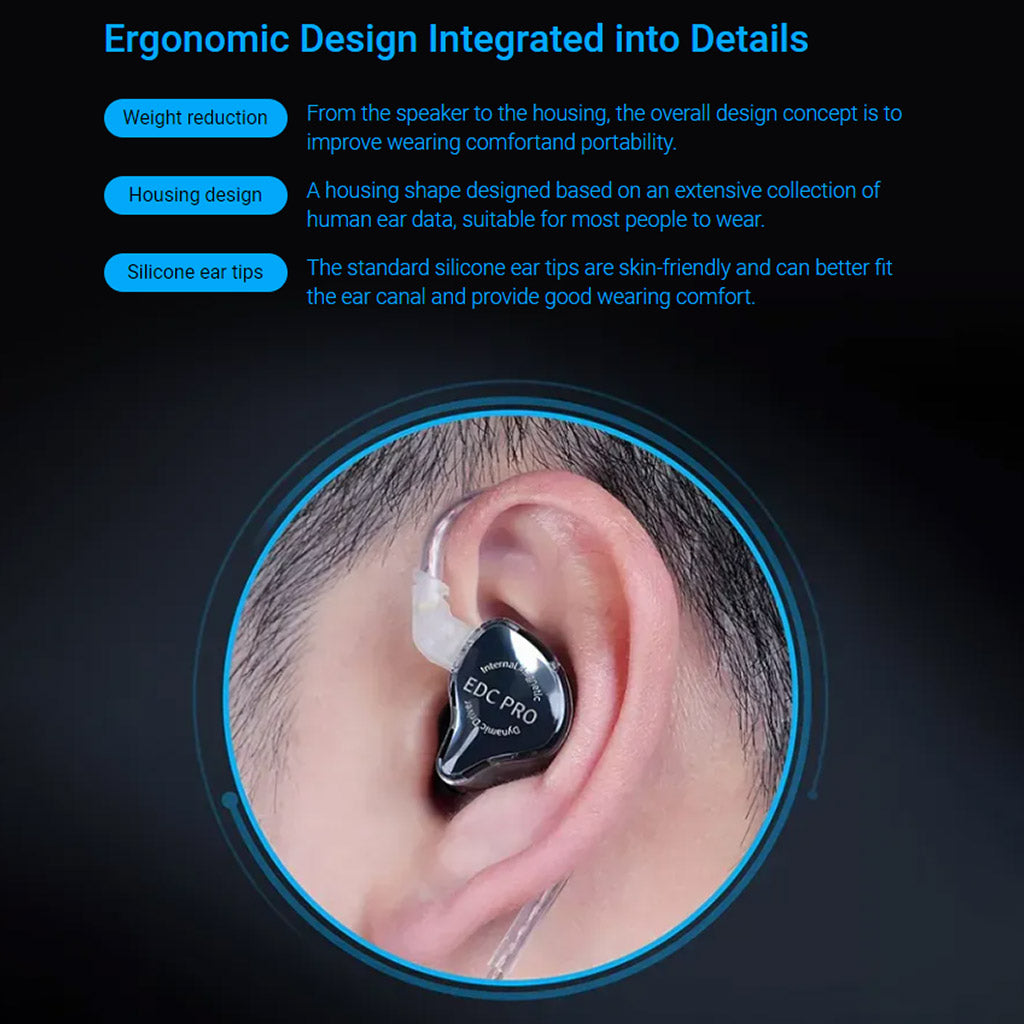 KZ EDC PRO IEM Inegrated Design BLACK