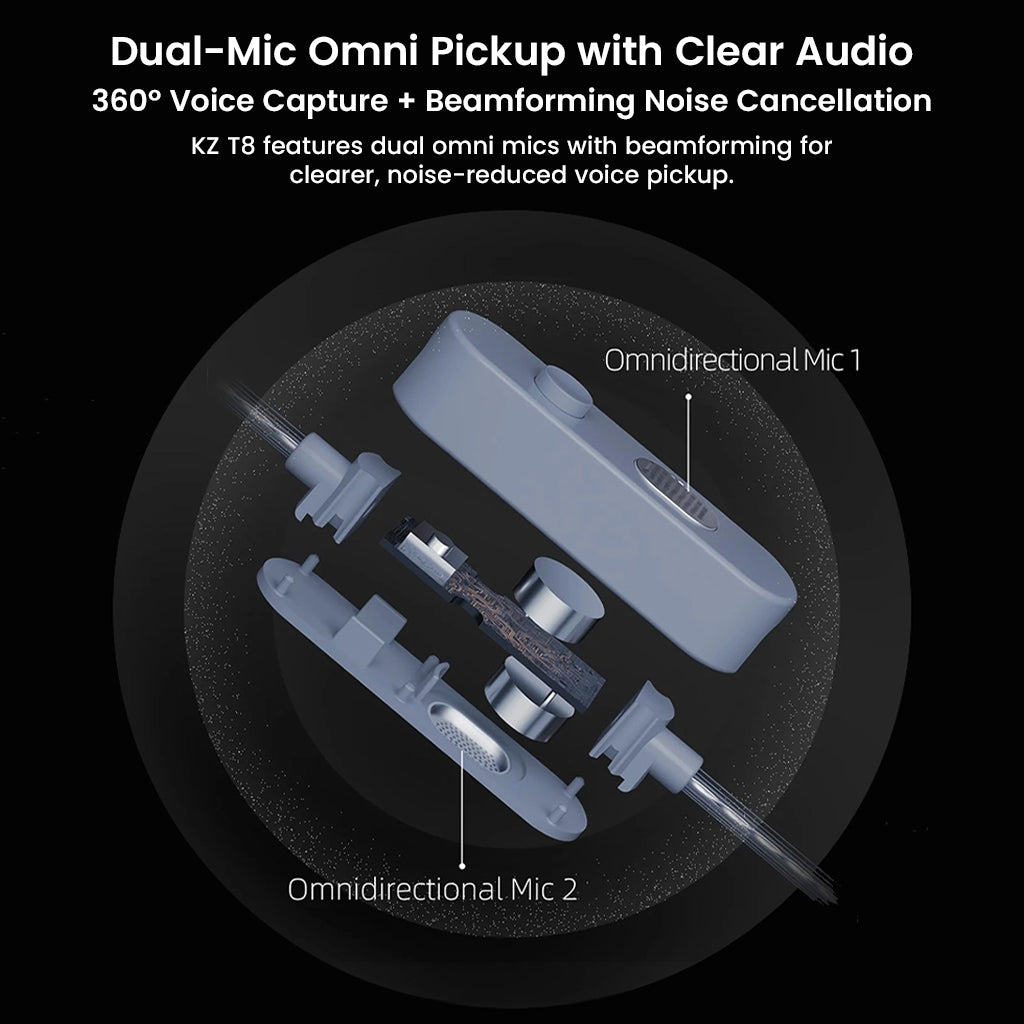 KZ- T8 8-Level Tuning Silver-Plated Upgrade Cable For IEM