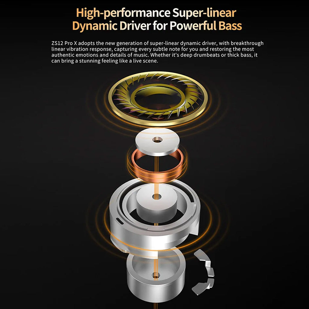 KZ ZS12 ProX Mic IEM Dynamic Driver