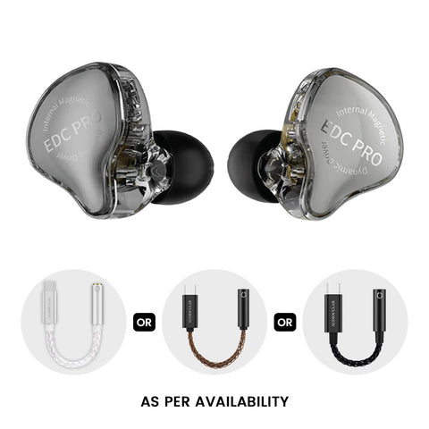 KZ EDC PRO Dynamic Driver IEM + AUDIOCULAR D07 Slim DAC & Amp