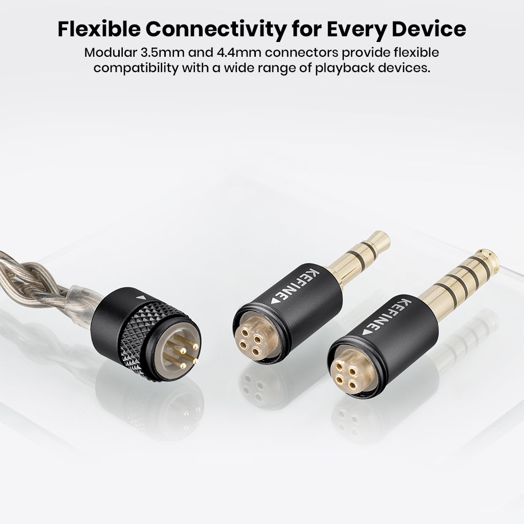 Audio connectors for in-ear monitors with black and gold design