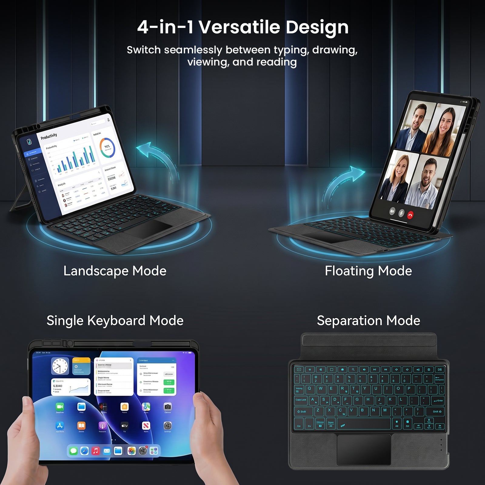 Keyboard Case for Lenovo Tab M11, Motorola Moto Pad 60 Neo, Idea Tab, Tab K11/K11 Gen 2 11”