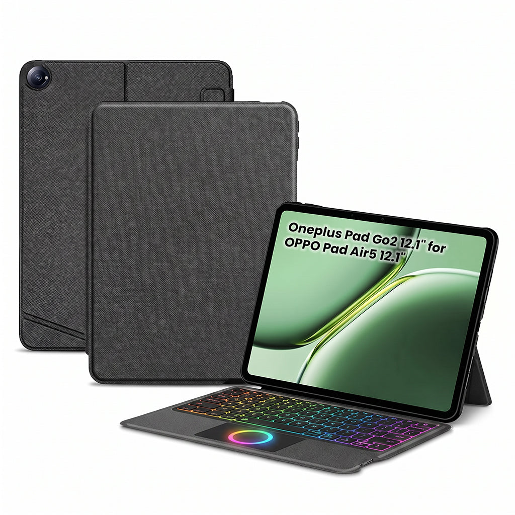 Black keyboard case with trackpad for OnePlus Pad Go 2 12.1 inch tablet