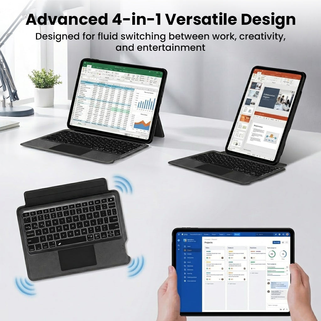 Adjustable tablet stand with multi-angle viewing for comfort