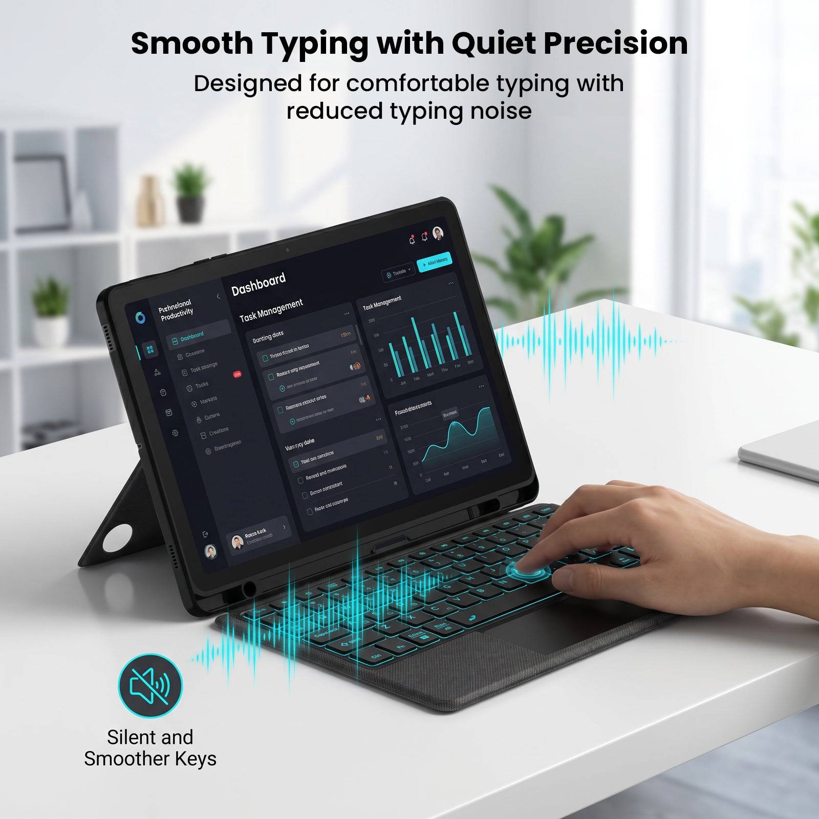 Smart Keyboard Case for Samsung Galaxy Tab A9+ / A11+ Plus 11-inch