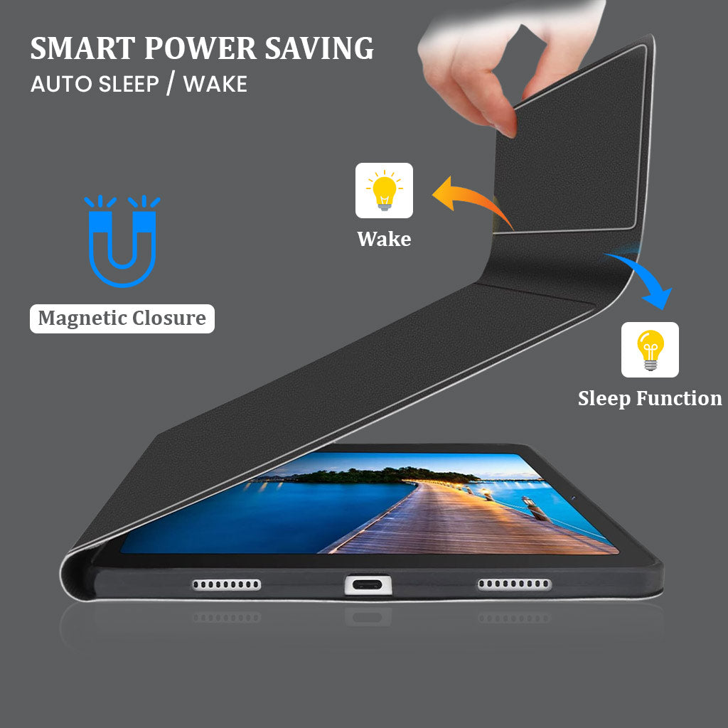 PST-M611T Keyboard Case for Xiaomi Pad 6/6 Pro 11 inch 2023 with smart magnetic closure, auto sleep/wake function for power saving.
