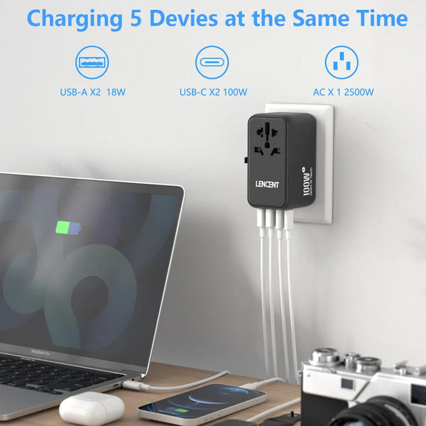 LENCENT GaN III 100W Universal Travel Adapter - 4