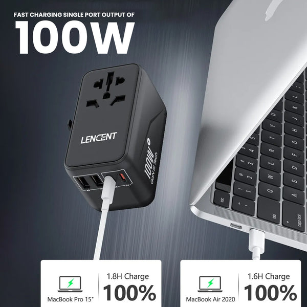 LENCENT GaN III 100W Universal Travel Adapter - 2