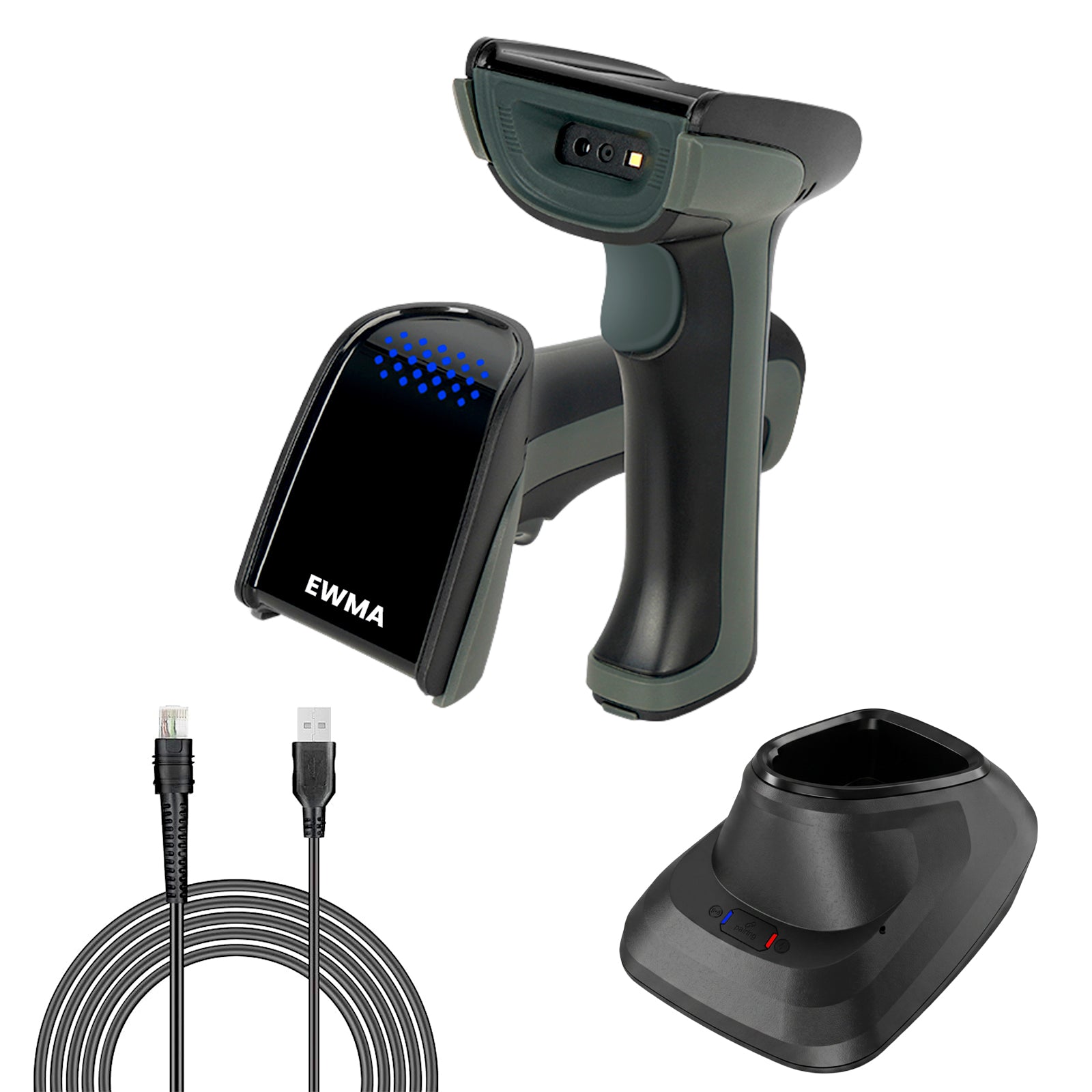 Luckydoor- DS230BT 1D & 2D 2-IN-1 Wireless Barcode Scanner with Charging Base