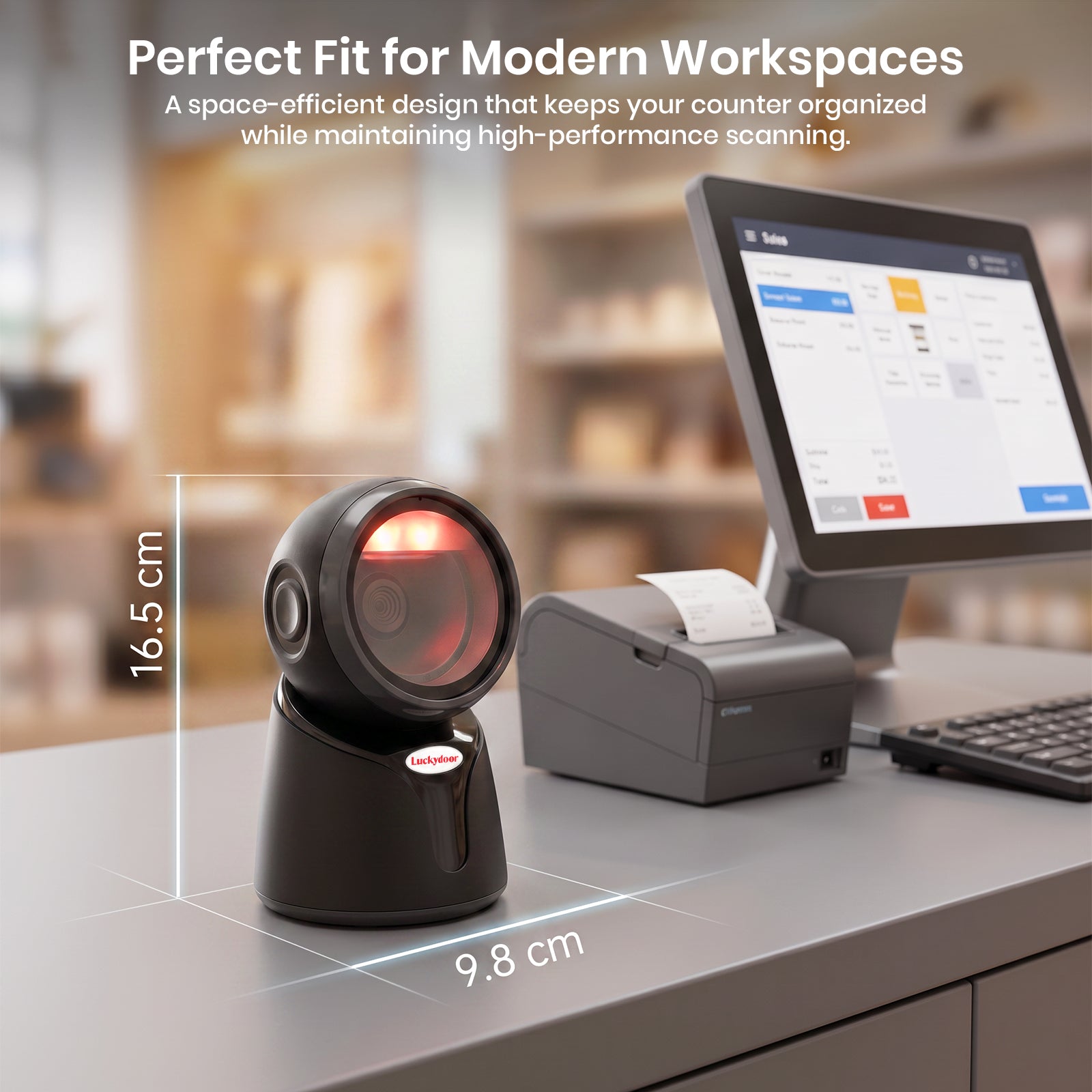 Luckydoor- 2D & 1D USB Wired Qr Code Reader Omnidirectional Barcode Scanner