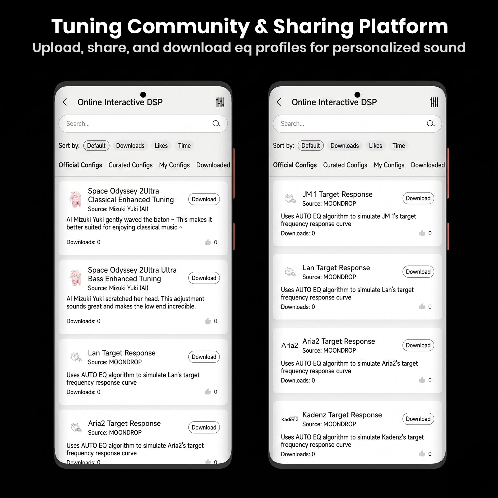 Mobile app interface for sound profile and target response customization
