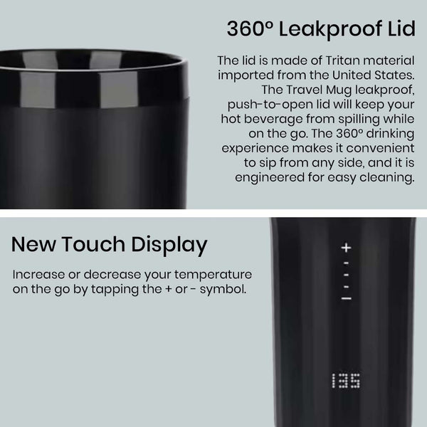 NiLKO N1 Pro 355ml Temperature Control Smart Travel Mug with LED Display - 7