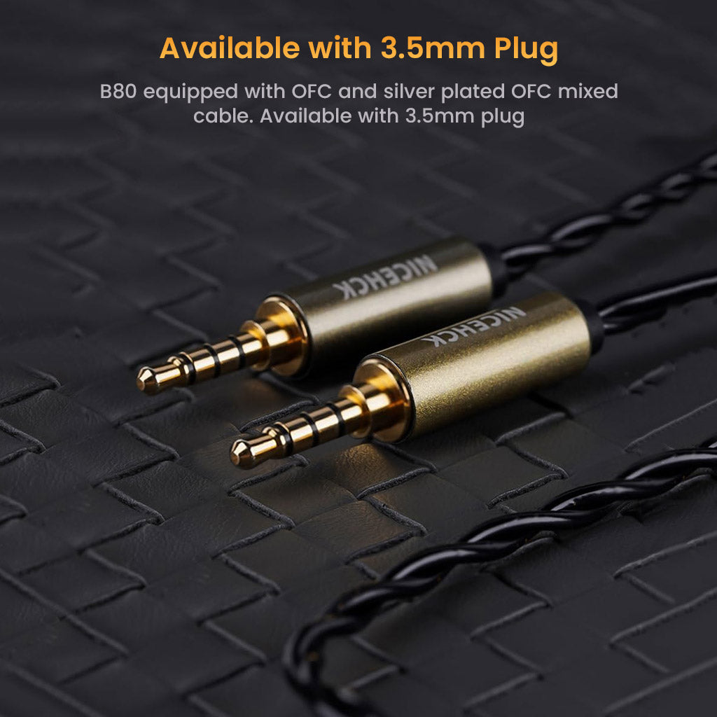 NiceHCK B80 Flathead Wired Earphone comes with Universal 3.5mm Plug