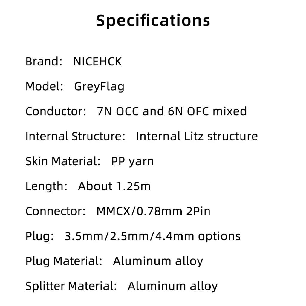 NiceHCK GreyFlag Mixed Copper Upgrade Cable for IEM