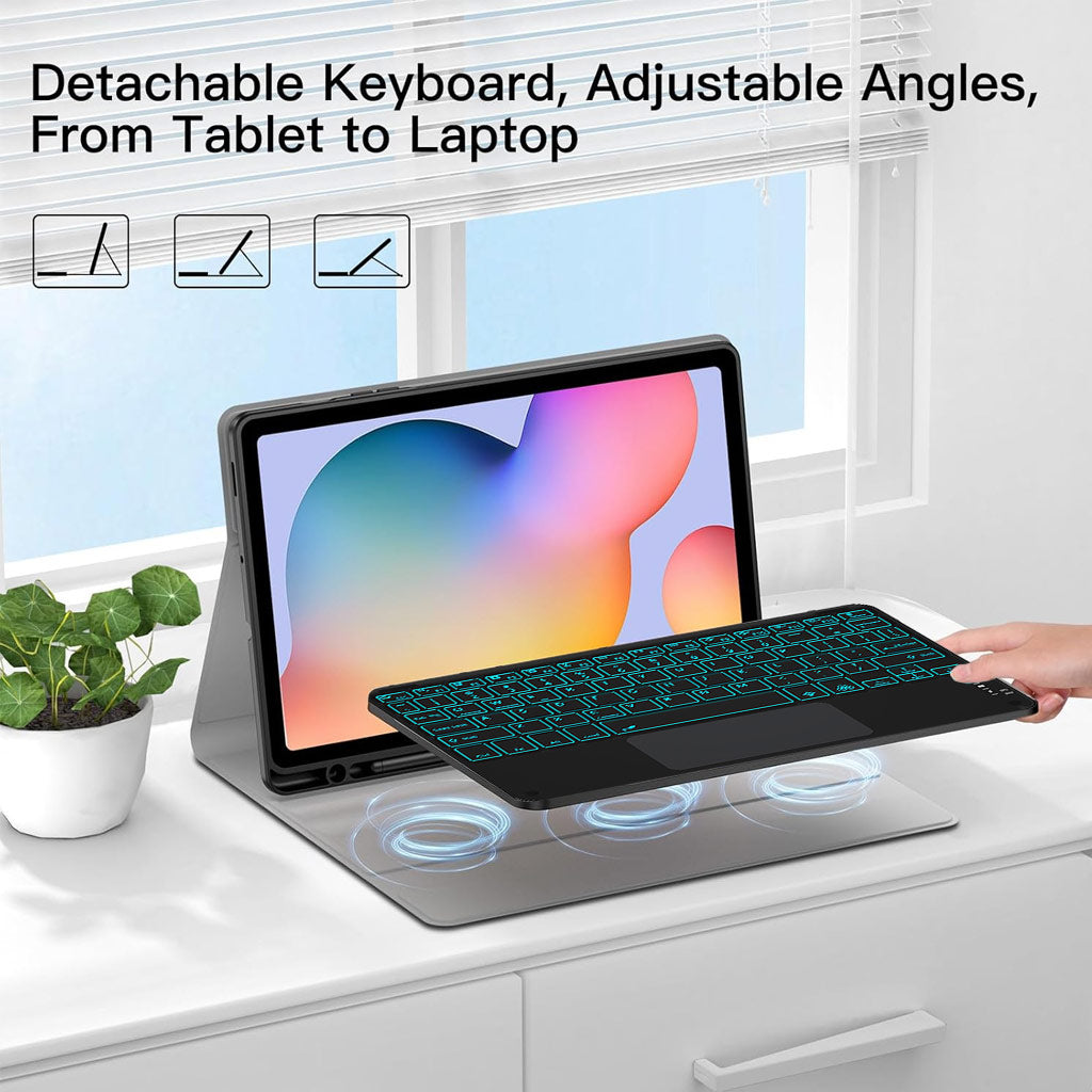 P610T Keyboard Case for Samsung Galaxy Tab S6 Lite 10.4" 2024 Adjustable Angle