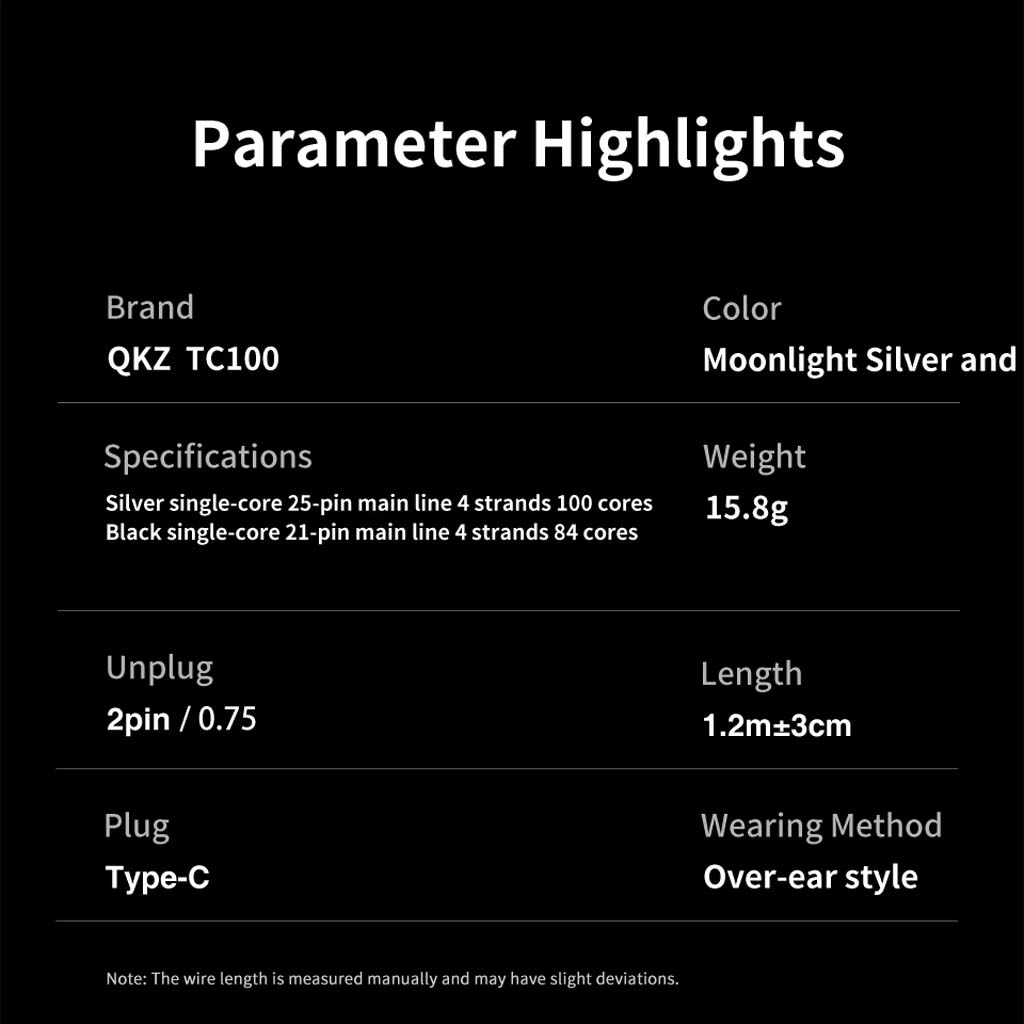 QKZ-TC 100 IEM to USB Type-C Audio Cable Product Highlights