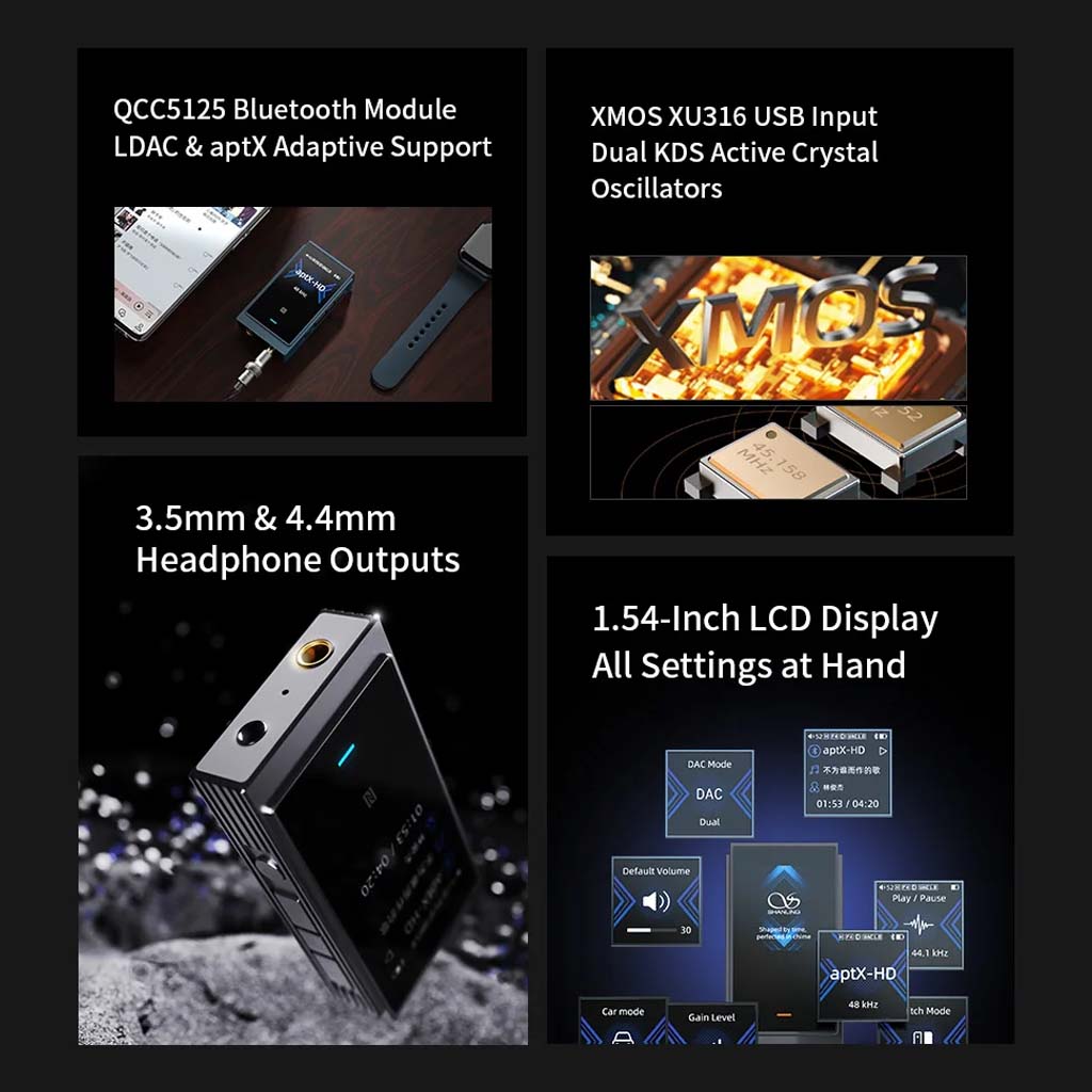 SHANLING - UP6 Dual ES9069Q Portable Bluetooth DAC & Amp