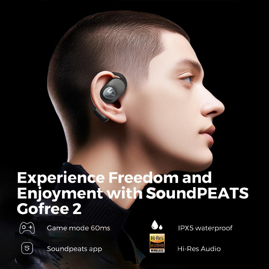 SoundPEATS - Gofree 2+ Wireless Open Ear Earbuds True Wireless