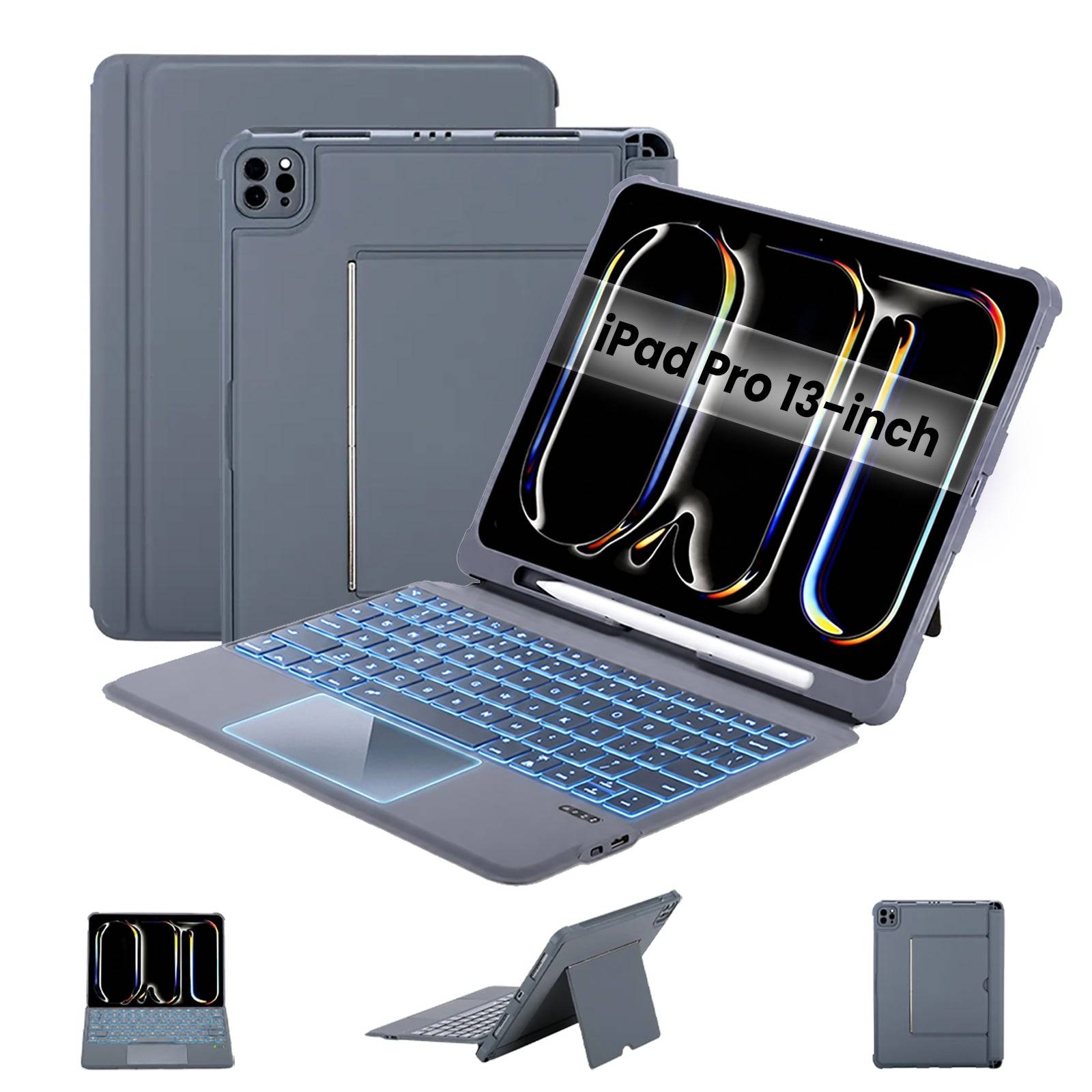 T5510D Smart Keyboard Case for iPad Pro 13 inch M5, M4 with Touchpad