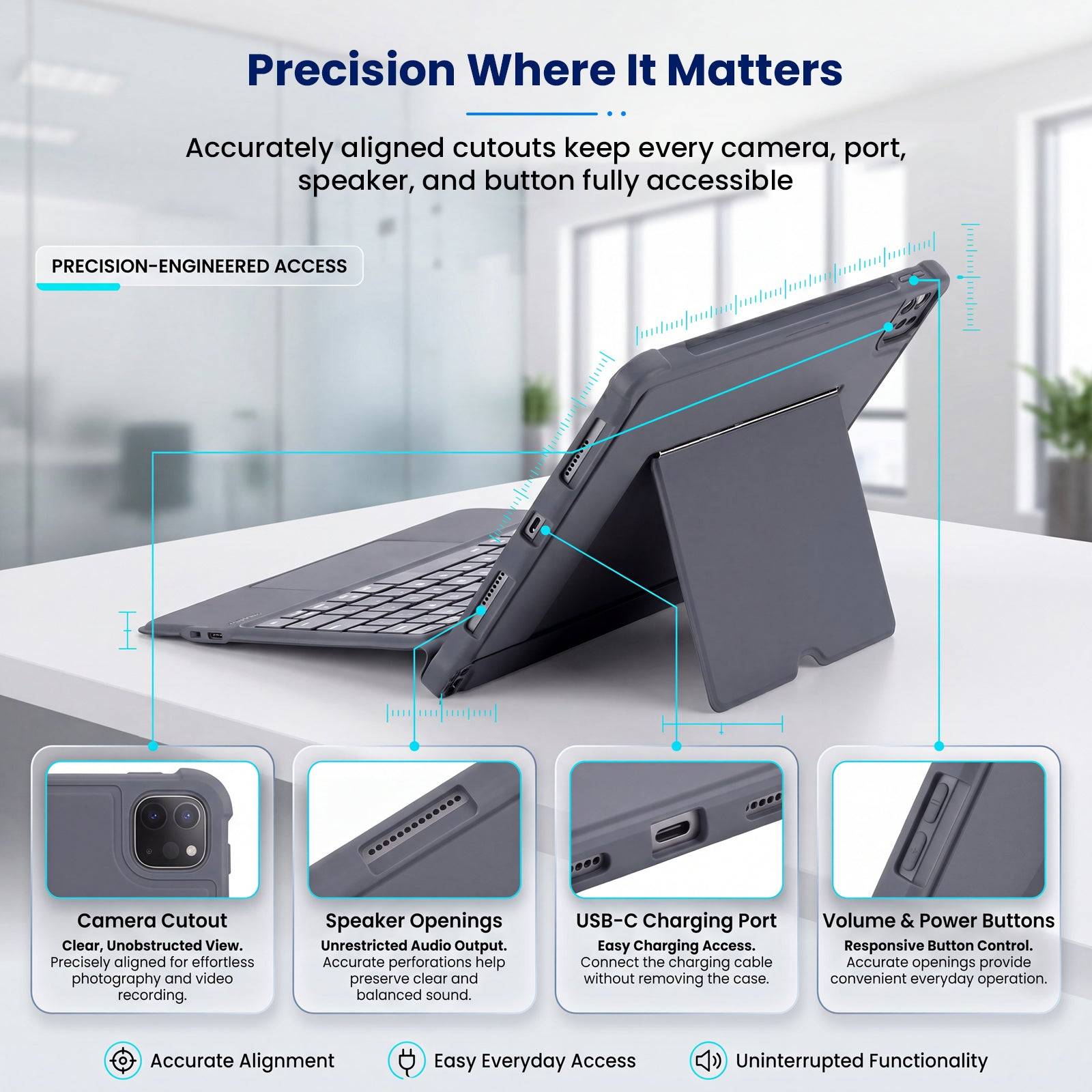 T5510D Smart Keyboard Case for iPad Pro 13 inch M5, M4 with Touchpad