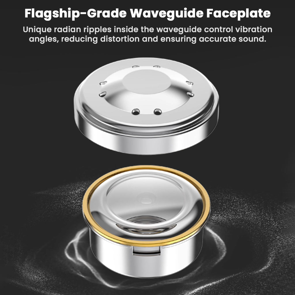 Flagship-grade waveguide faceplate of TANCHJIM NORA In ear Monitor designed to reduce distortion and enhance sound accuracy through vibration control.