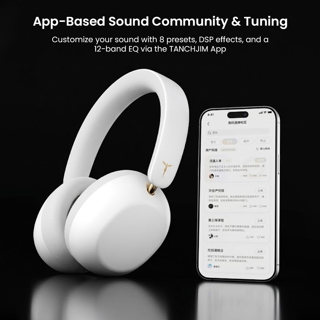 Wireless headphones with app-based sound tuning