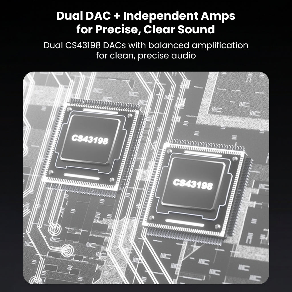 Dual CS43198 DACs on circuit board for high-fidelity audio