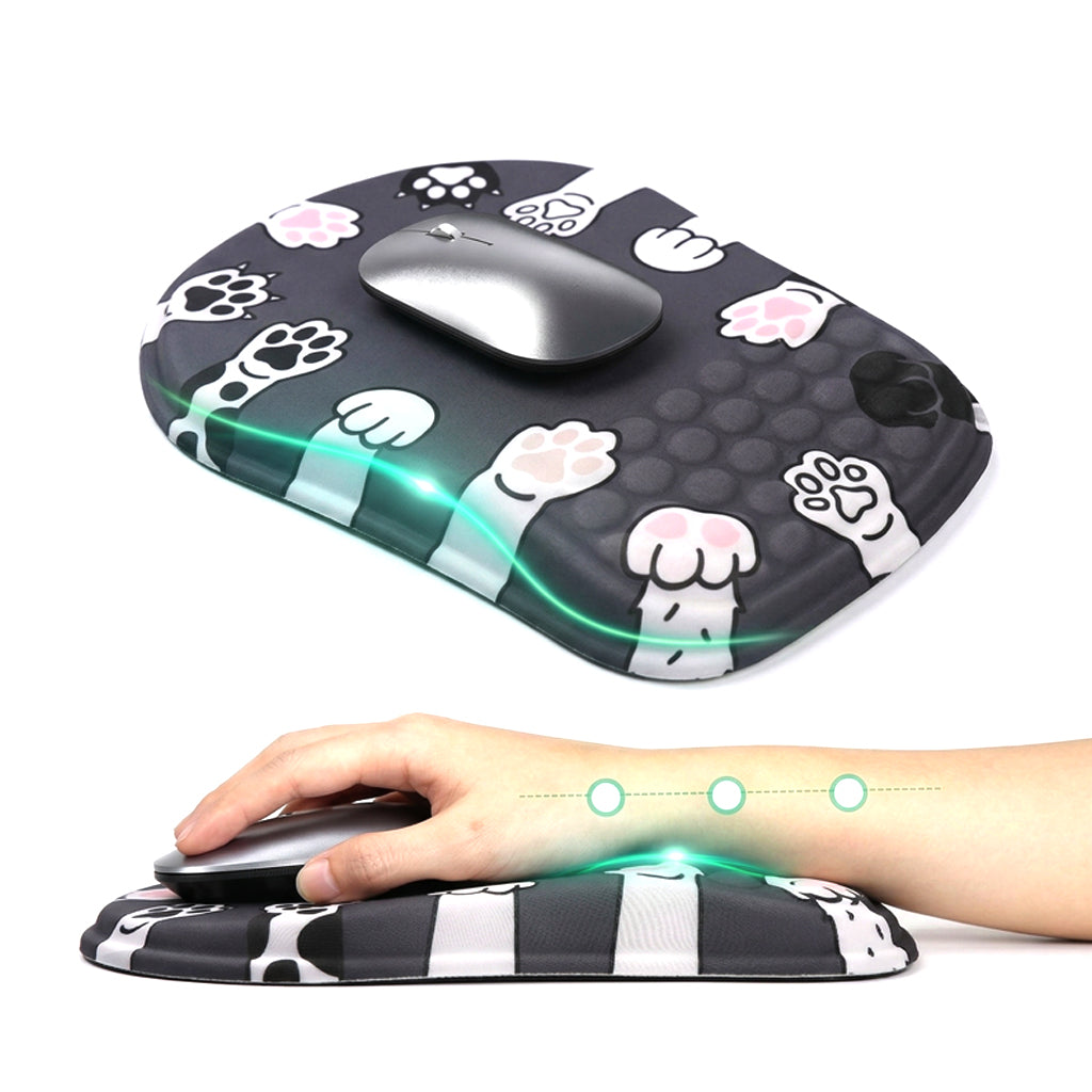 TECPHILE – Dog Paw Ergonomic Honeycomb Mouse Pad With Wrist Support