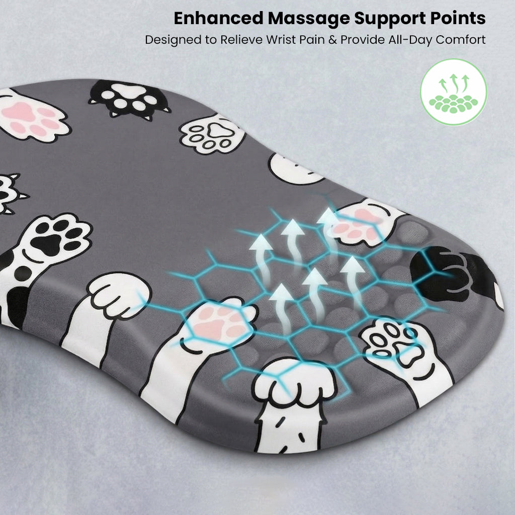 TECPHILE – Dog Paw Ergonomic Honeycomb Mouse Pad With Wrist Support