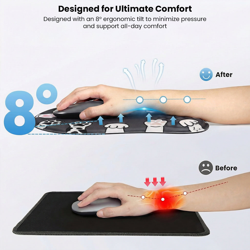 TECPHILE – Dog Paw Ergonomic Honeycomb Mouse Pad With Wrist Support